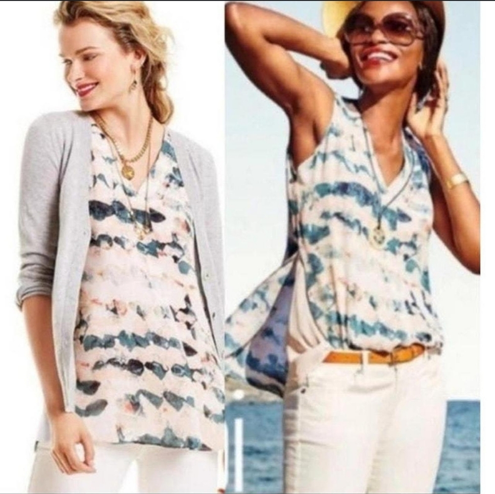 Cabi Gelato Watercolor Sleeveless Top Blouse – Size Small – Like New